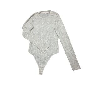 Wilfred Aritzia Textured Bodysuit Sz‎ Medium  Women's Long Sleeve Round Neck